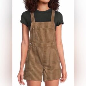 WeWoreWhat Brown Pinstripe Jumpsuit